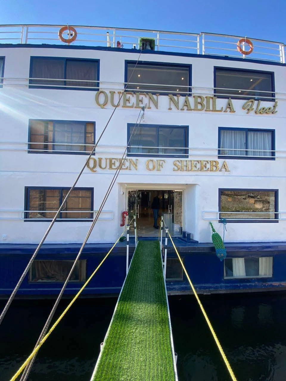 Exterior view of the Queen Of Sheba Nile cruise ship